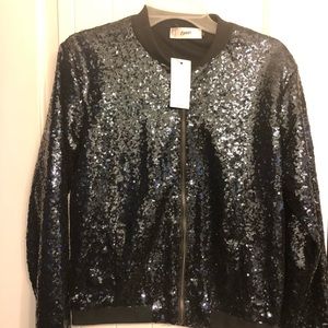 Navy Blue Sequin Jacket